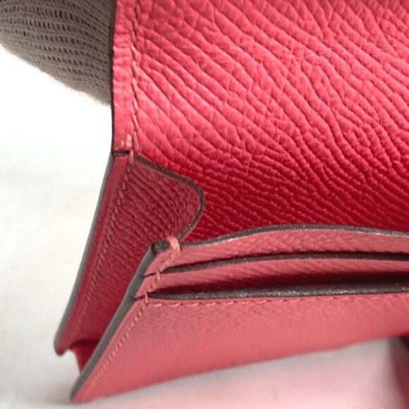 HERMES H logo Bearn Souffle 2-fold Long Wallet Epsom Rose azare pink/GoldHW - Picture 10 of 16